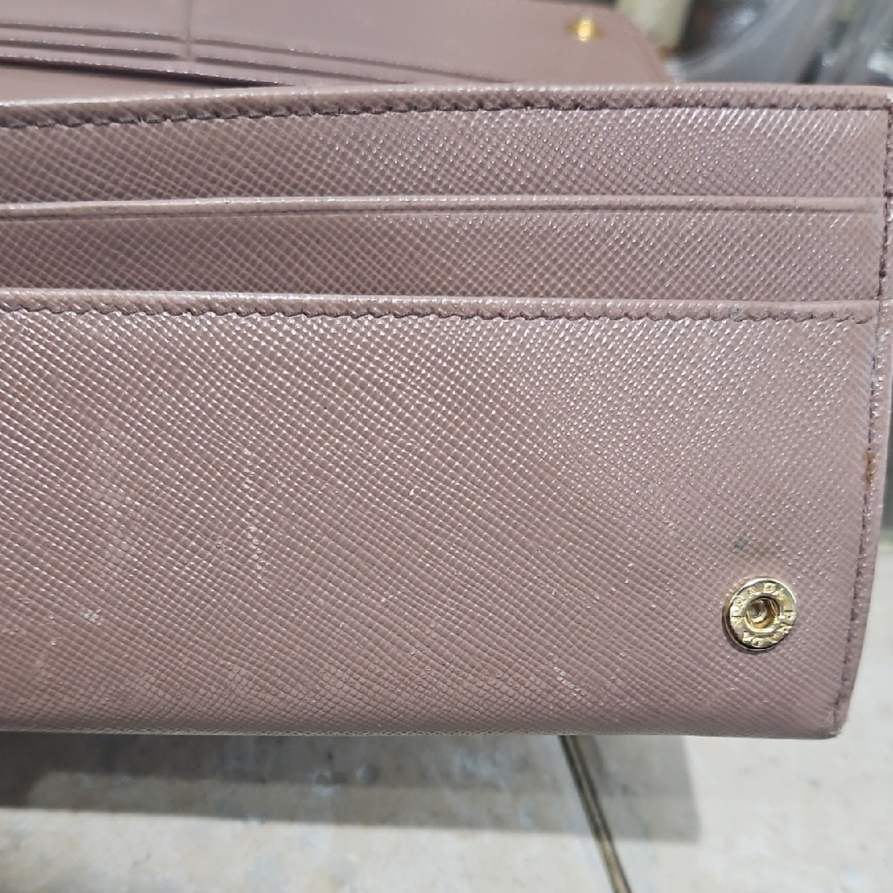 Prada Metallic Dusty Rose Saffiano Continental Wallet - Picture 15 of 16